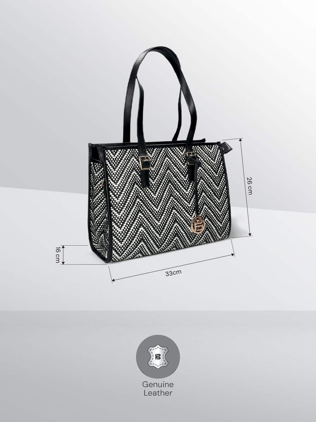 BAGATT Black & White Tote Bag