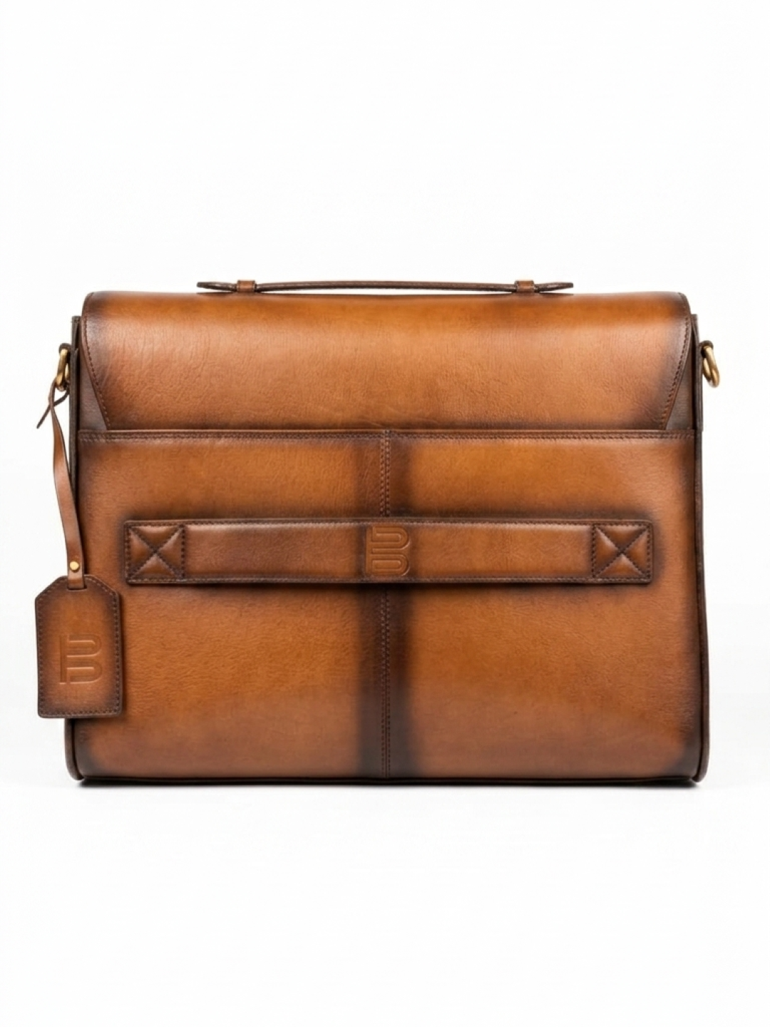 Tan Veg Tanned Leather Laptop Bag