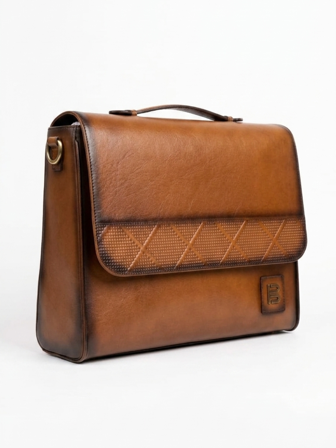 Tan Veg Tanned Leather Laptop Bag