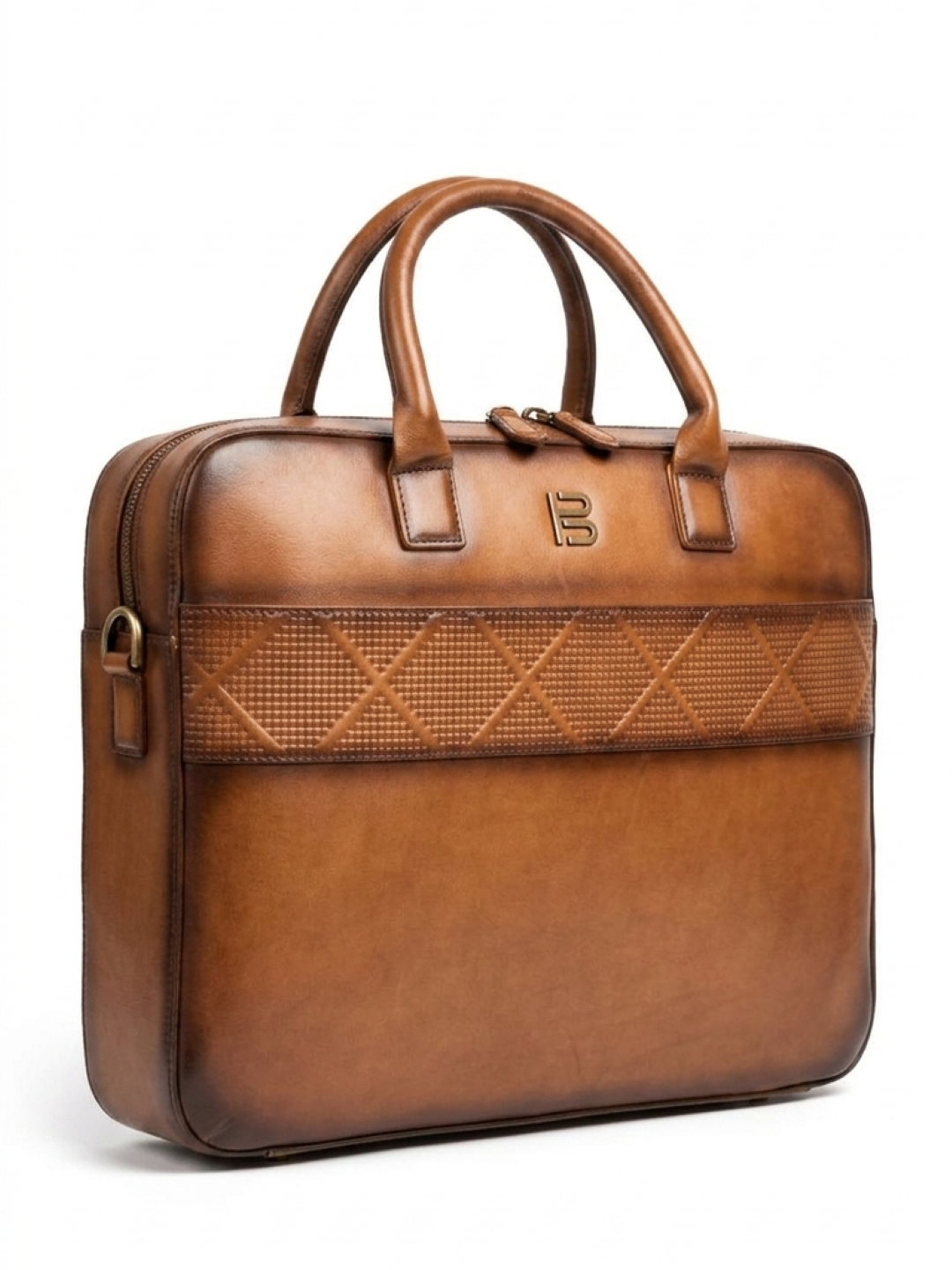 Tan Veg Tanned Leather Laptop Bag