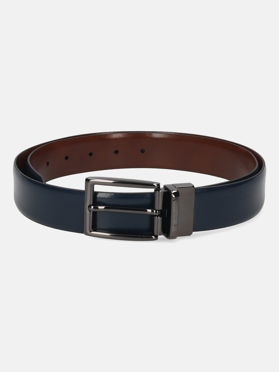 BAGATT Blue Italian Leather Reversible Belt