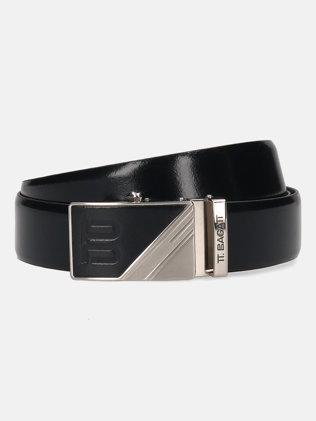 BAGATT Black Full Grain Italian Leather Non-Reversible Belt