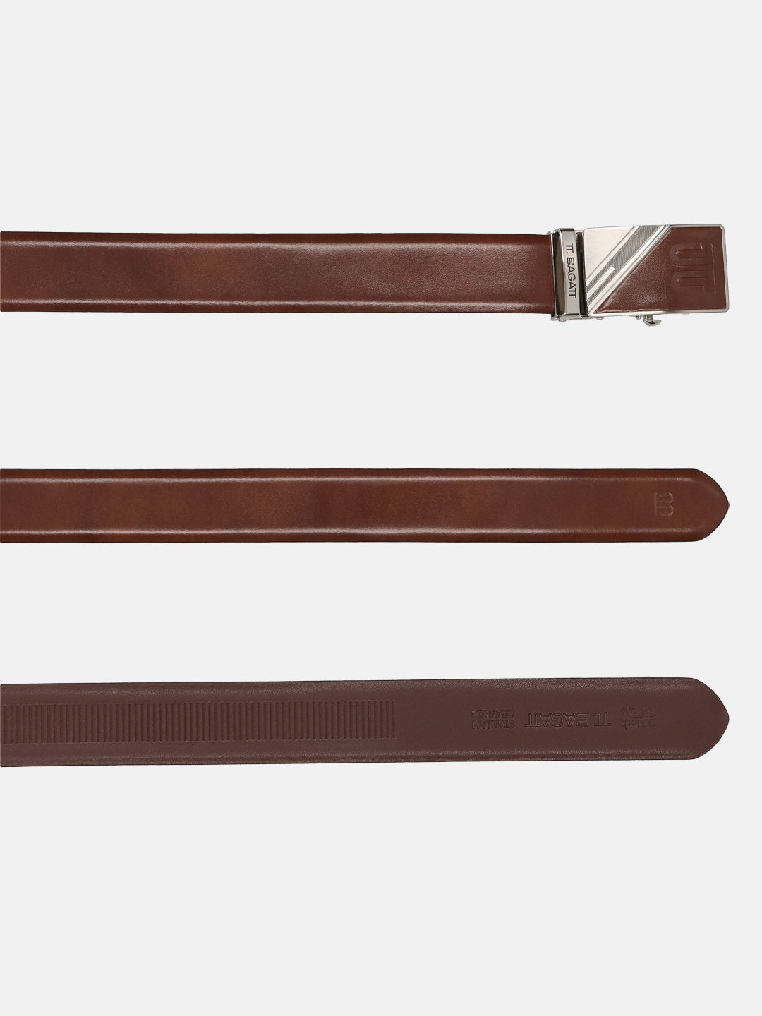 BAGATT Brown Full Grain Italian Leather Non-Reversible Belt