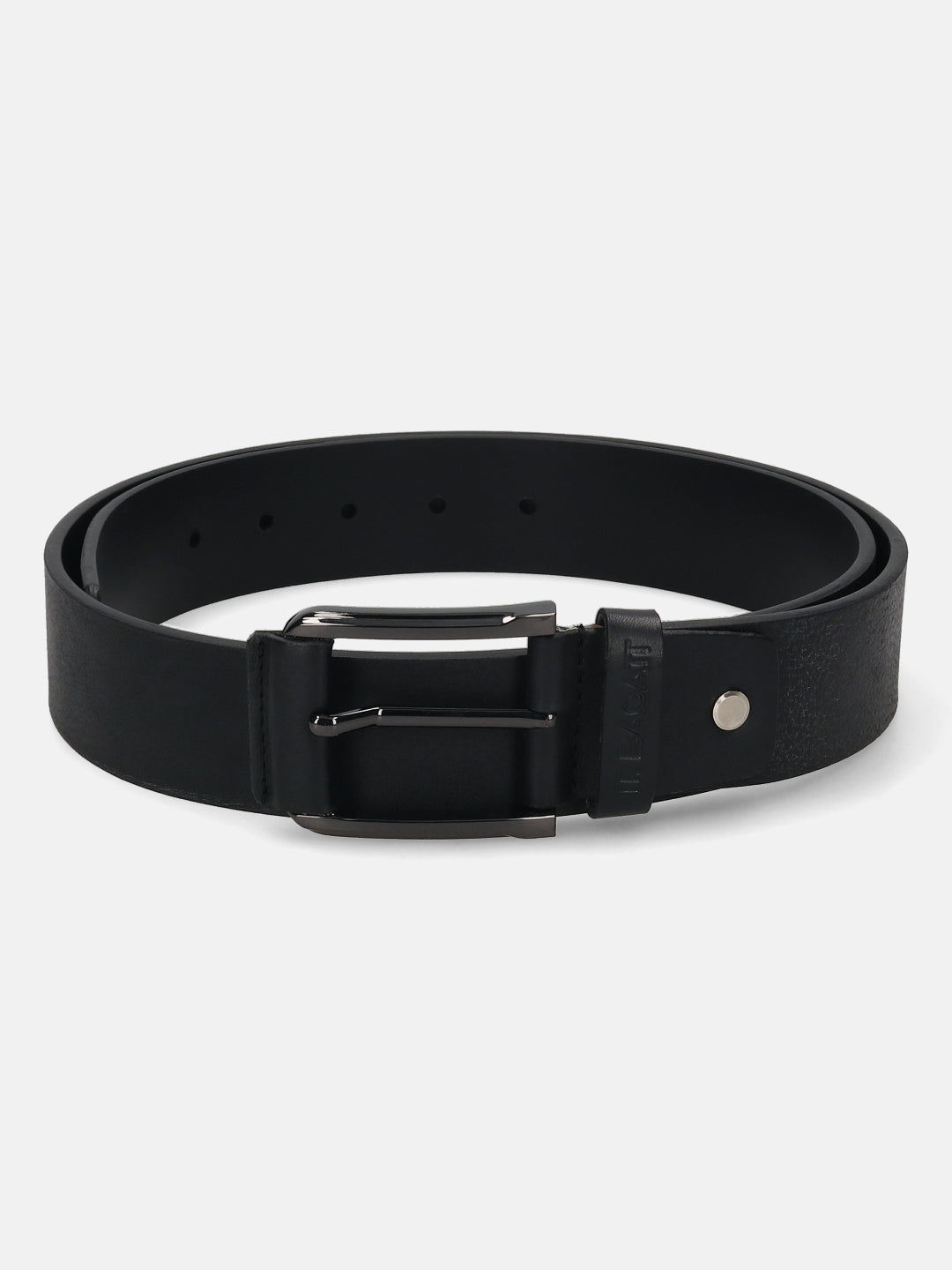 BAGATT Black Full Grain Italian Leather Non-Reversible Belt