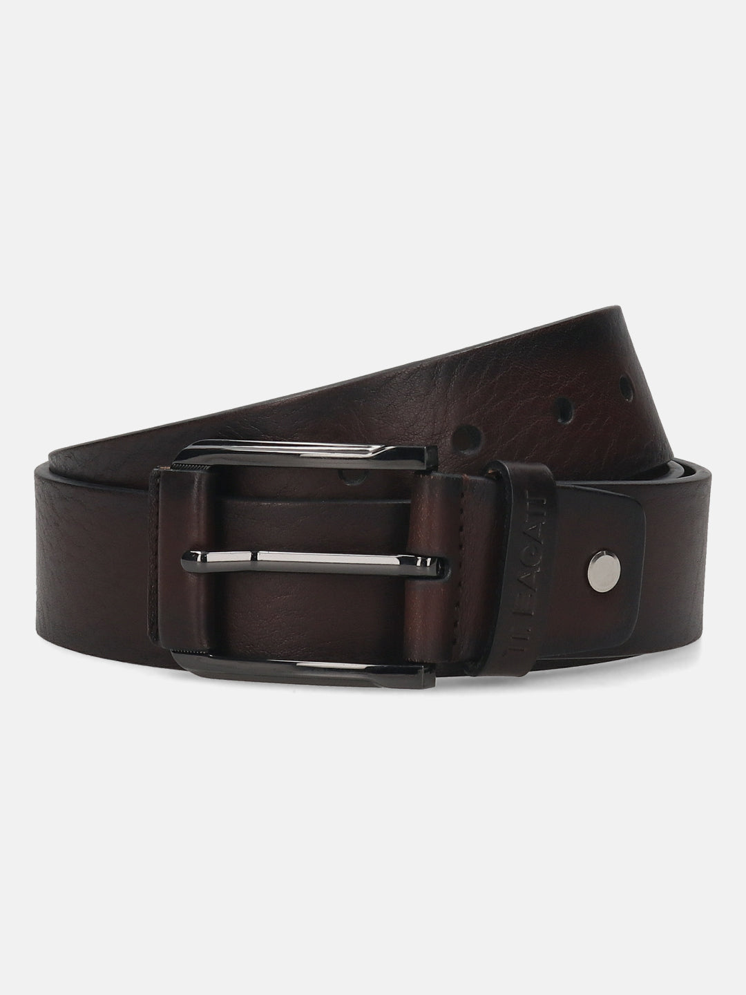 BAGATT Dark Brown Full Grain Italian Leather Non-Reversible Belt