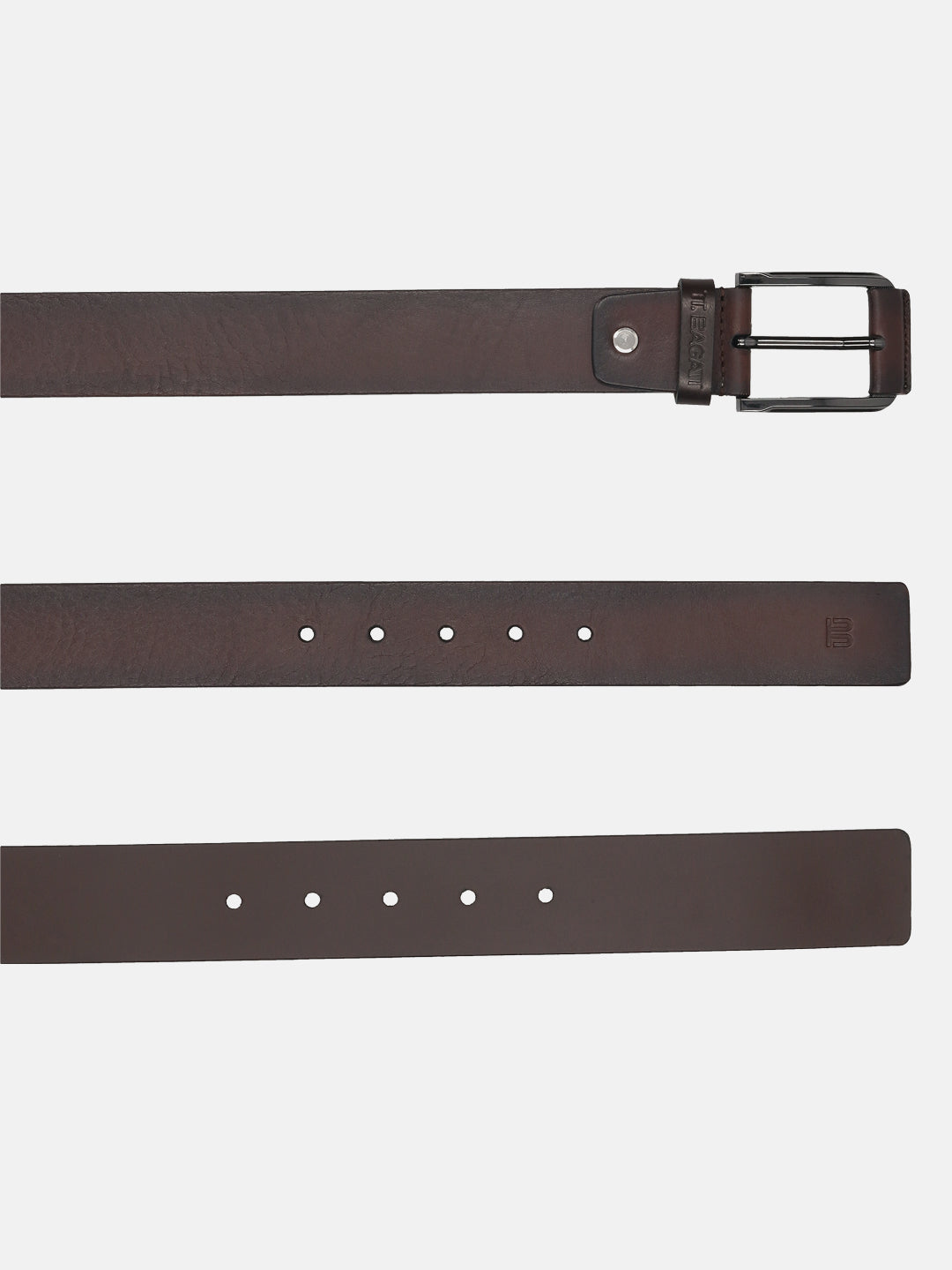 BAGATT Dark Brown Full Grain Italian Leather Non-Reversible Belt