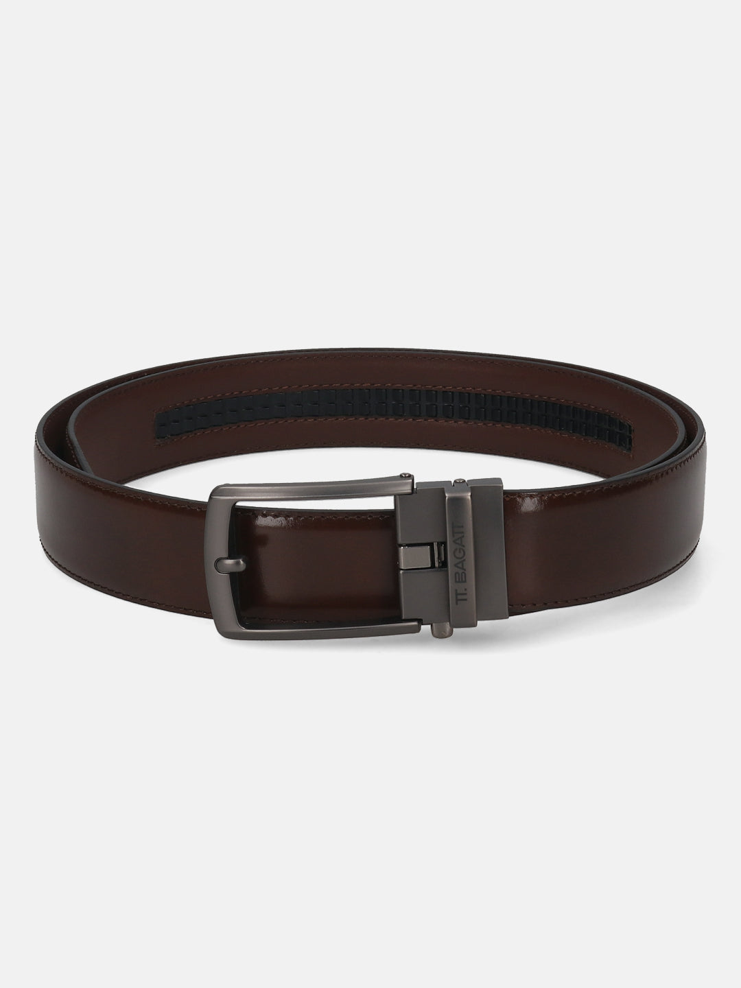 BAGATT Dark Brown Full Grain Italian Leather Non-Reversible Belt