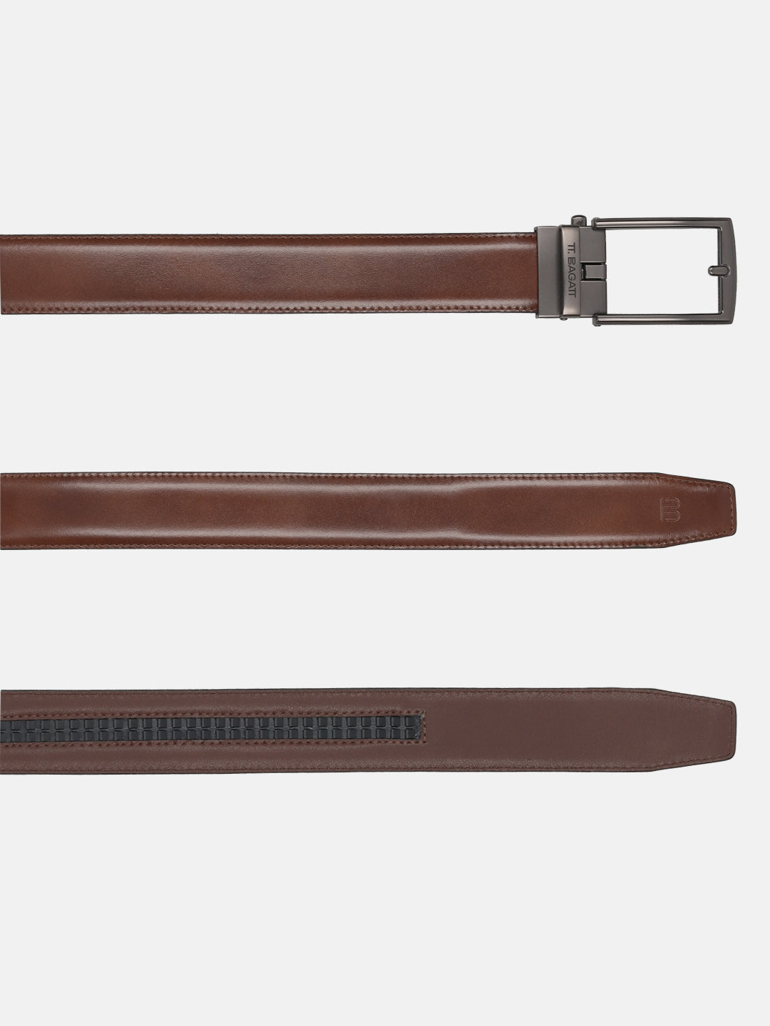 BAGATT Light Brown Full Grain Italian Leather Non-Reversible Belt