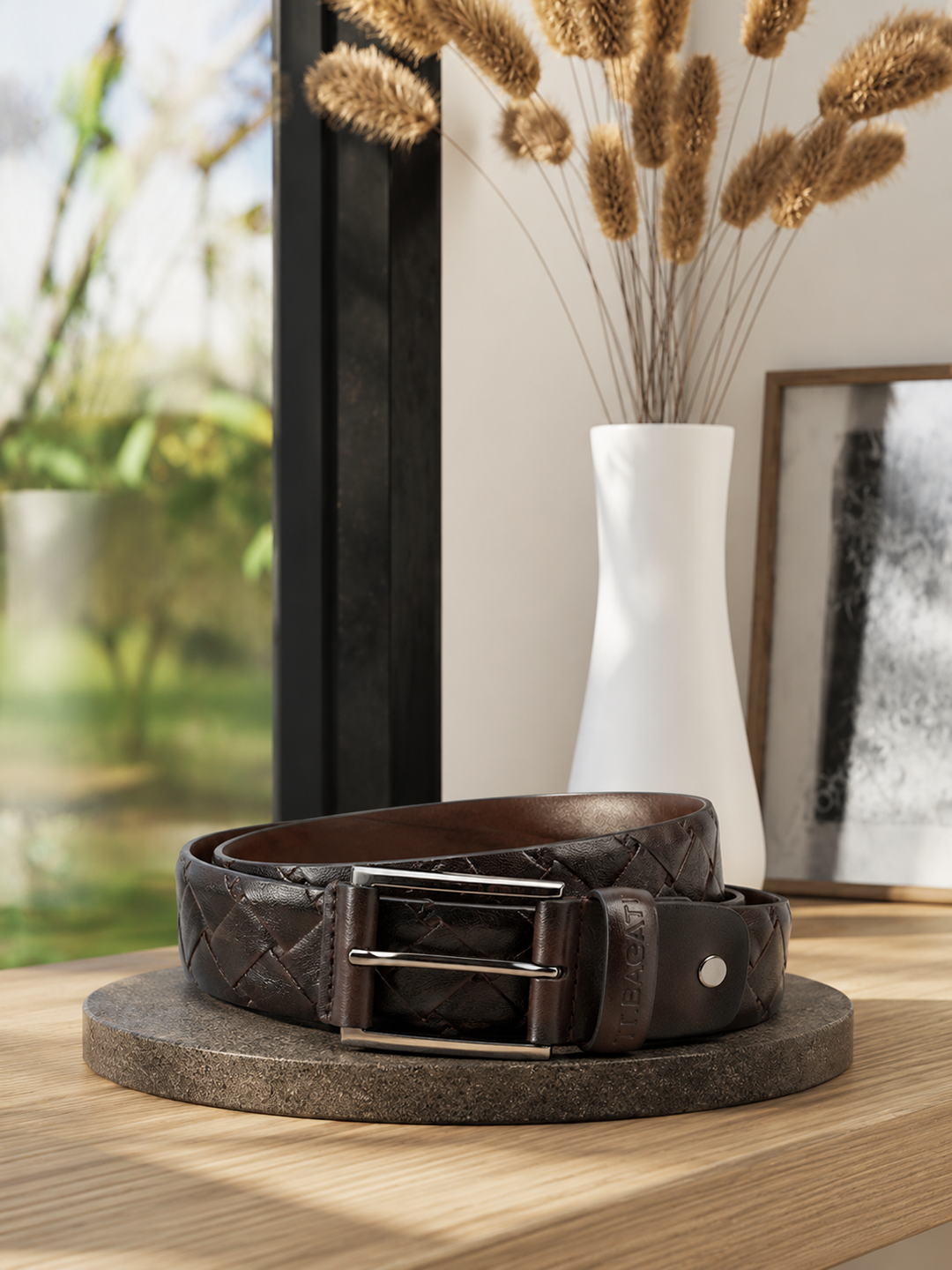 TT.BAGATT Dark Brown Italian Leather Non-Reversible Belt