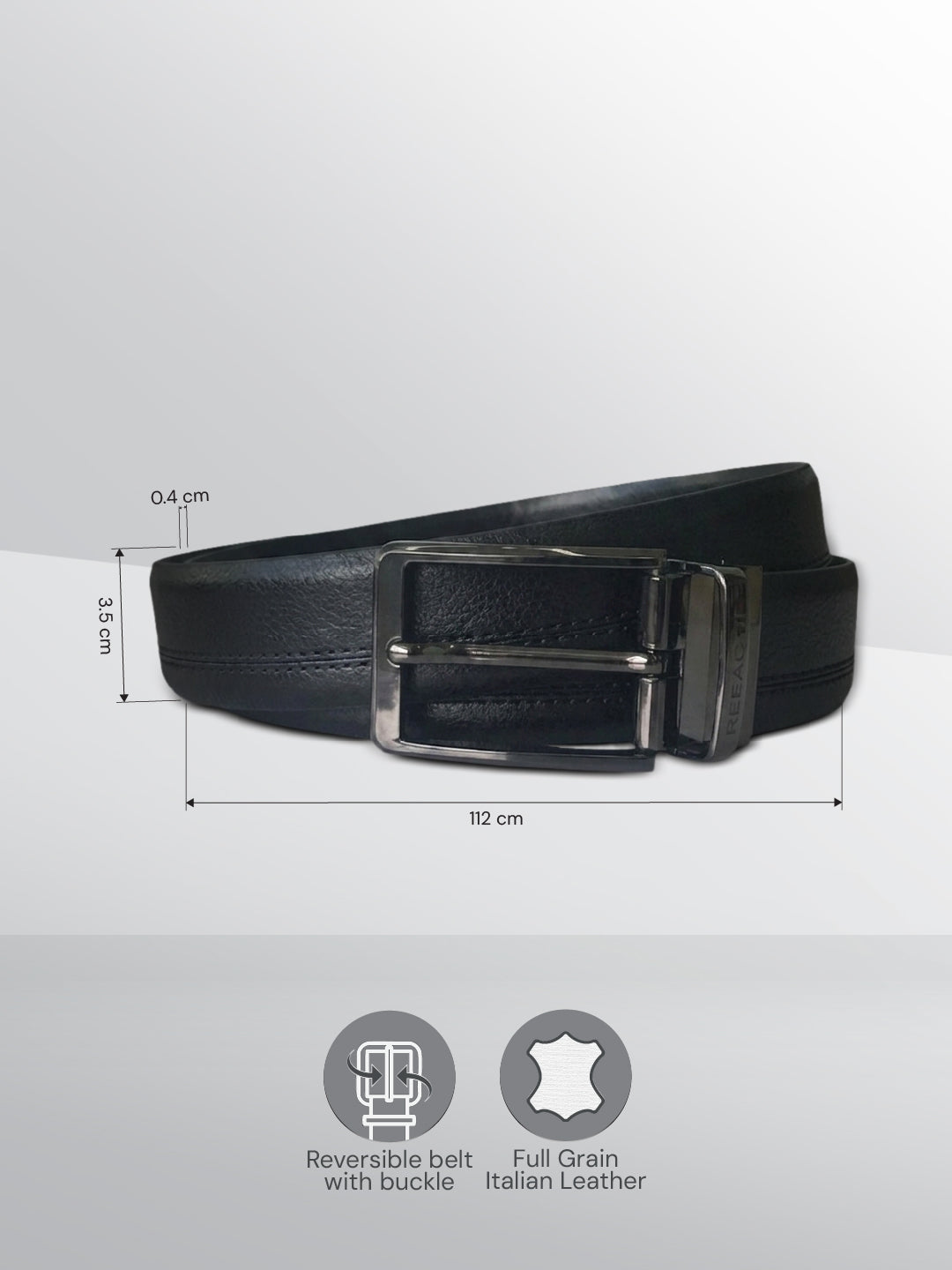 TT.BAGATT Black/Black Italian Leather Reversible Belt