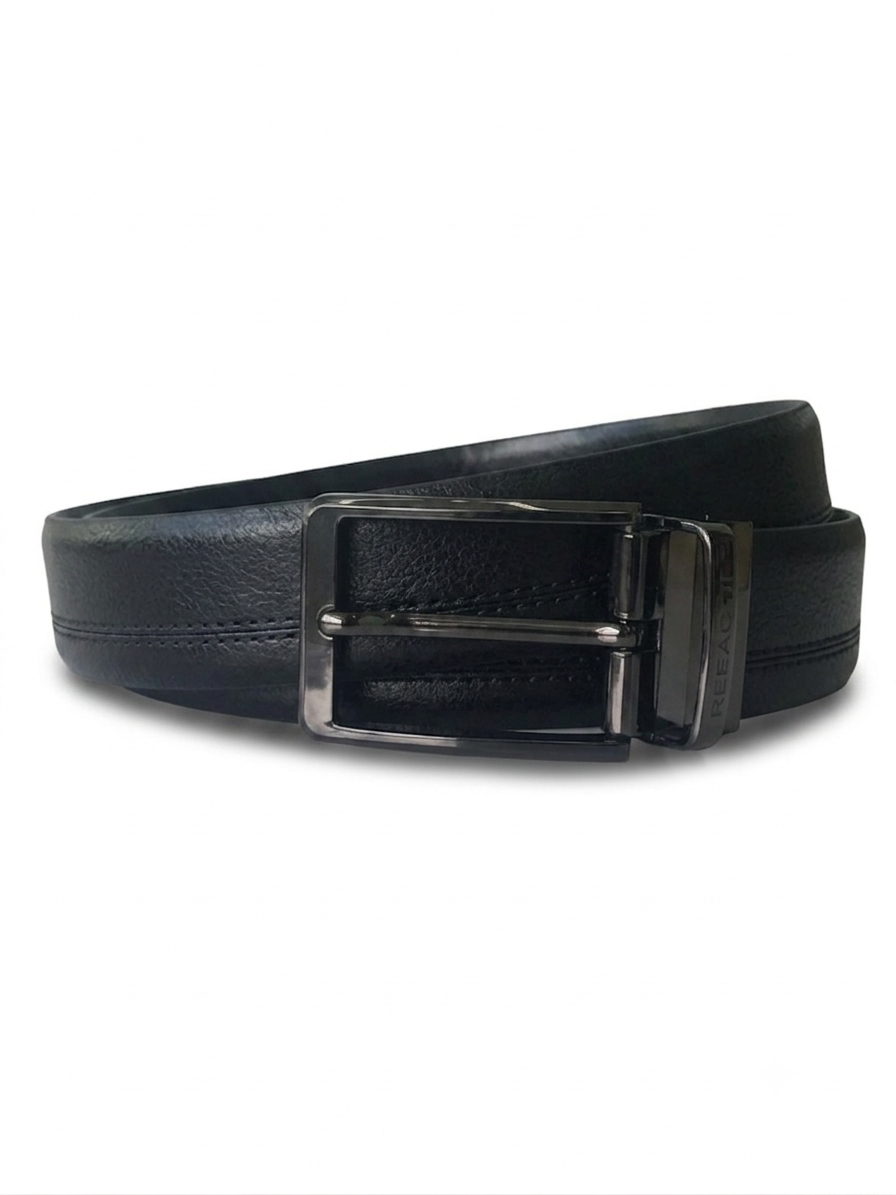 TT.BAGATT Black/Black Italian Leather Reversible Belt