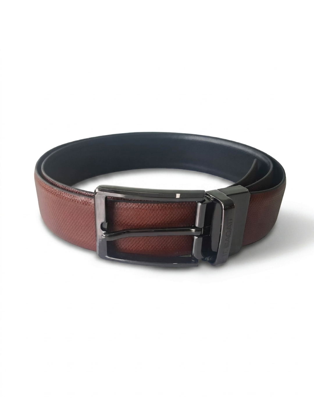 TT.BAGATT Tan/Black Italian Leather Reversible Belt