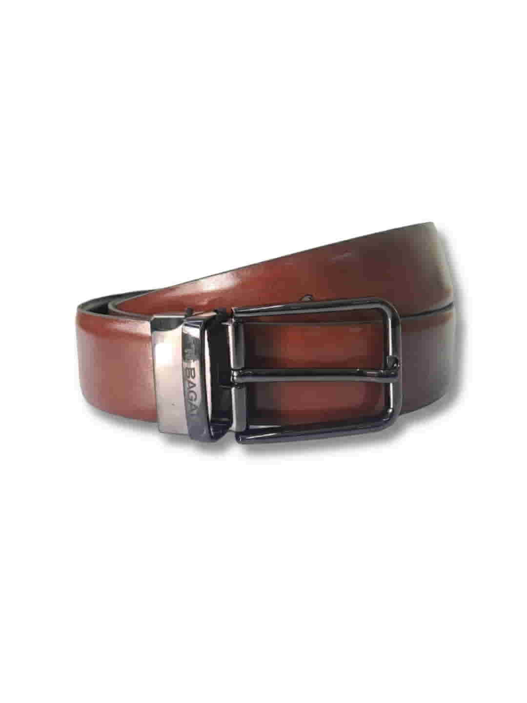 TT.BAGATT Black/Light Brown Italian Leather Reversible Belt