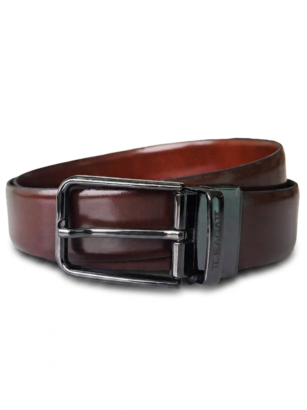 TT.BAGATT Brown/Light Brown Italian Leather Reversible Belt