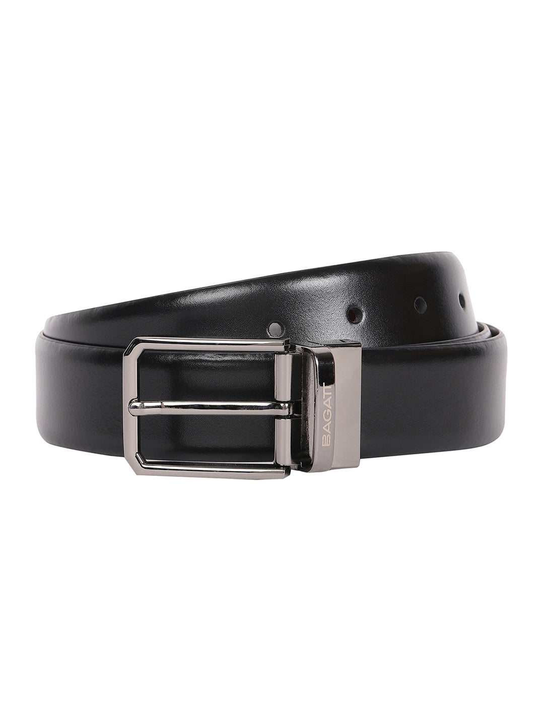 BAGATT Black Reversible Leather Belt