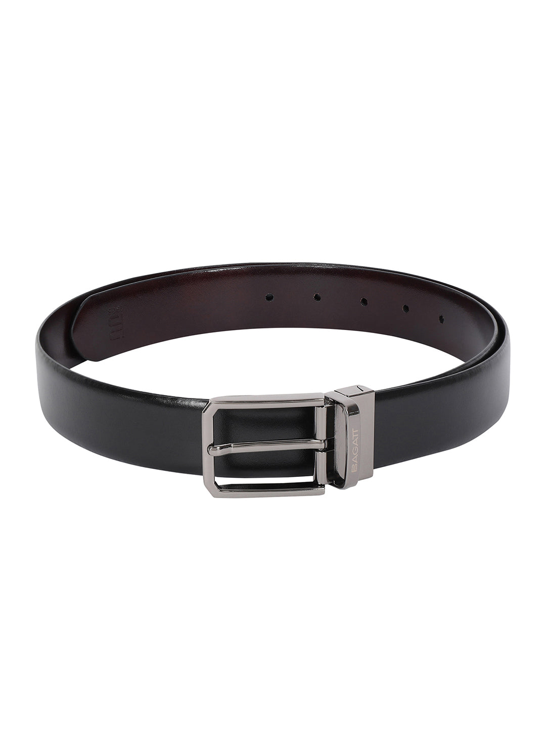 BAGATT Black Reversible Leather Belt