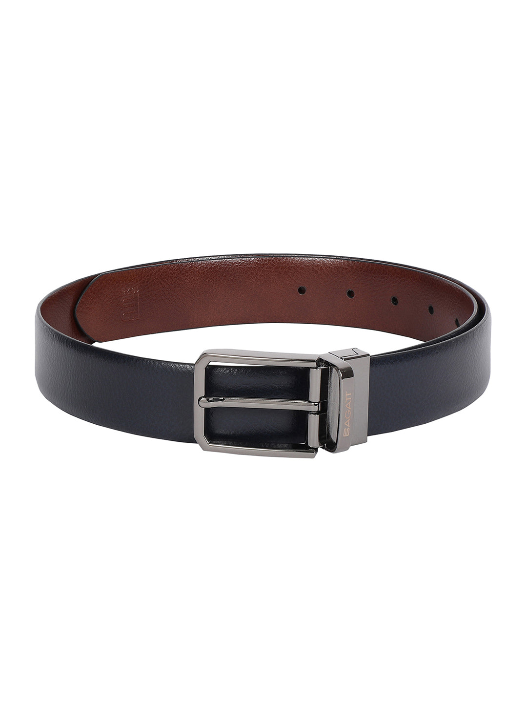 BAGATT Dark Blue Reversible Leather Belt