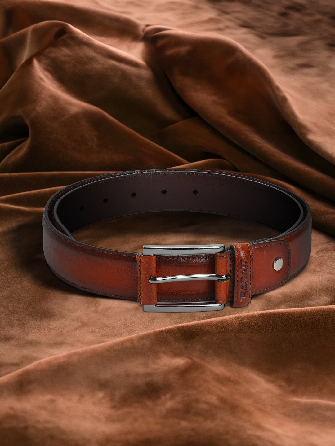 BAGATT Light Brown Reversible Leather Belt