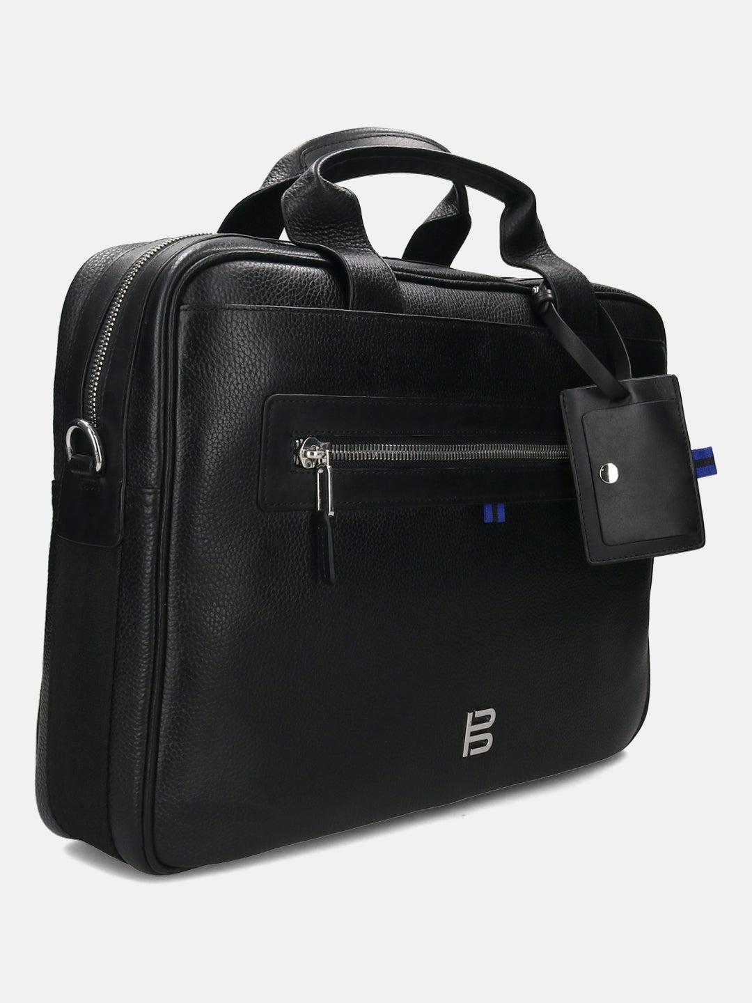 BAGATT Black Wax Leather Laptop Bag