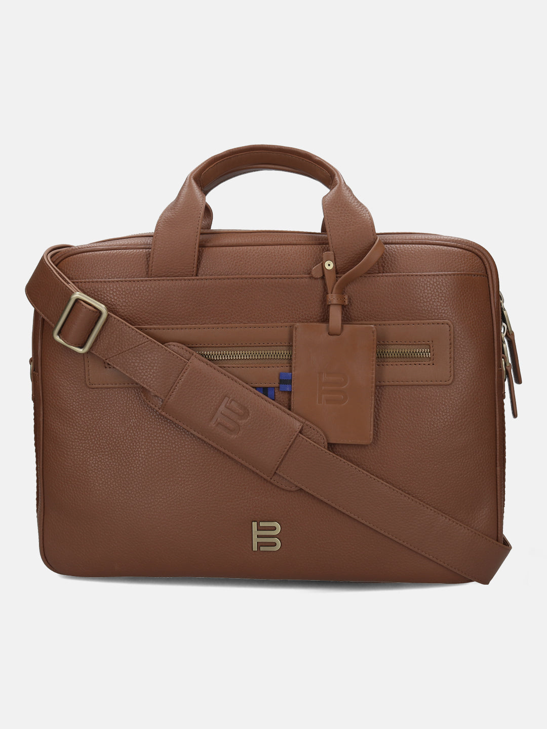 BAGATT Light Brown Wax Leather Laptop Bag