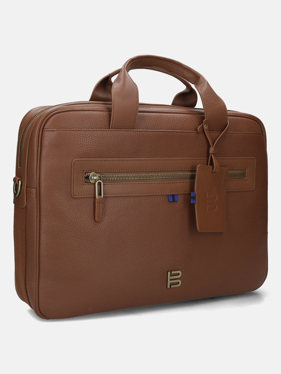 BAGATT Light Brown Wax Leather Laptop Bag