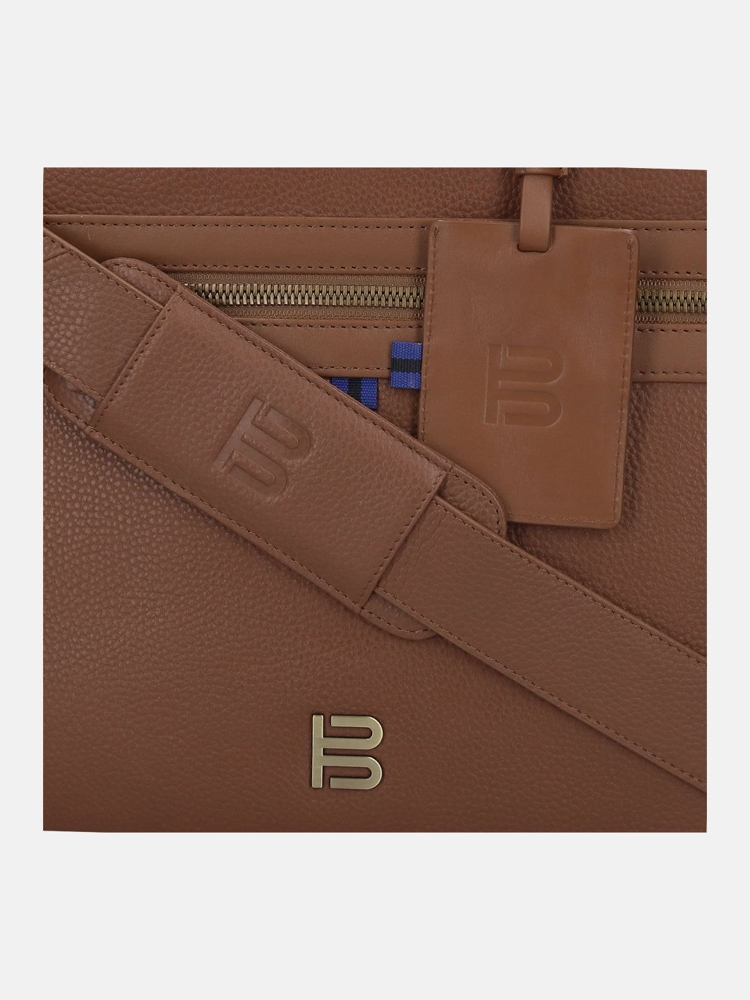 BAGATT Light Brown Wax Leather Laptop Bag