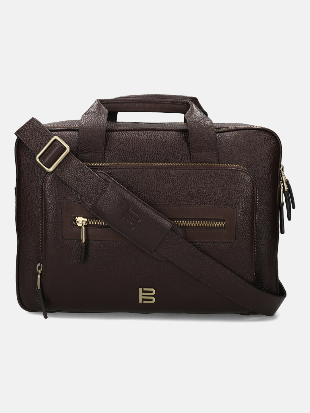 BAGATT Dark Brown Wax Leather Laptop Bag