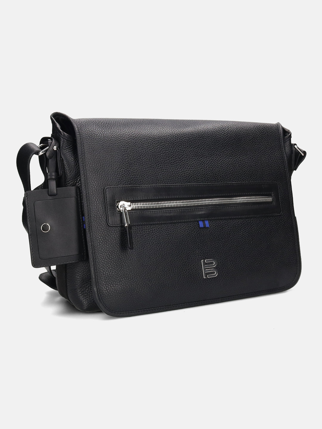 BAGATT Black Wax Leather Messenger Bag