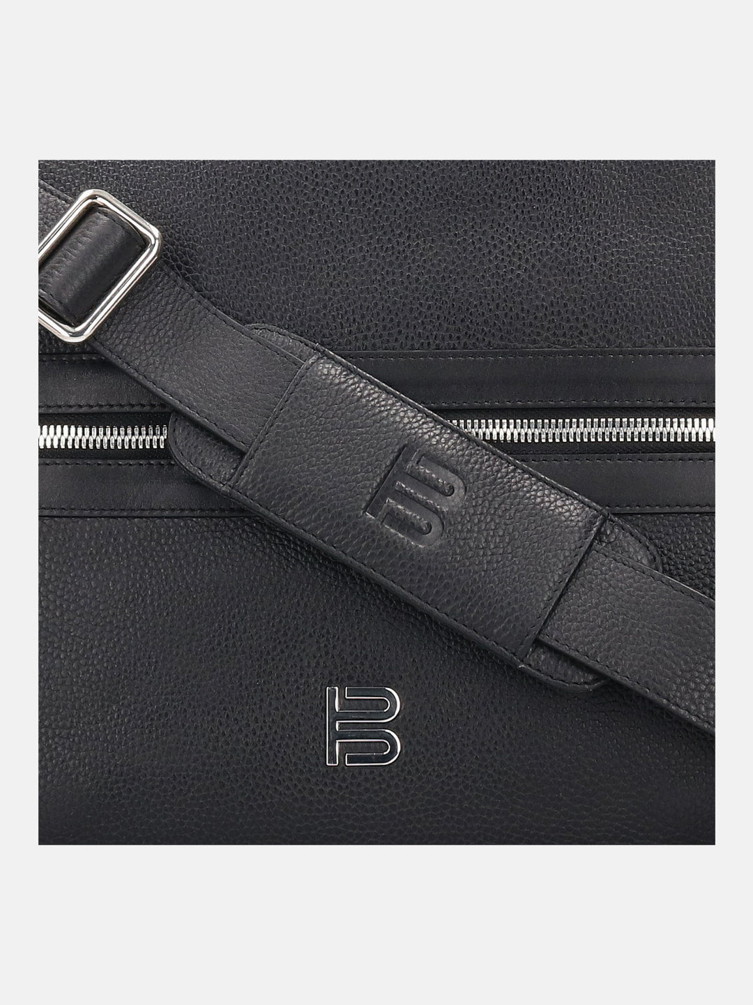 BAGATT Black Wax Leather Messenger Bag