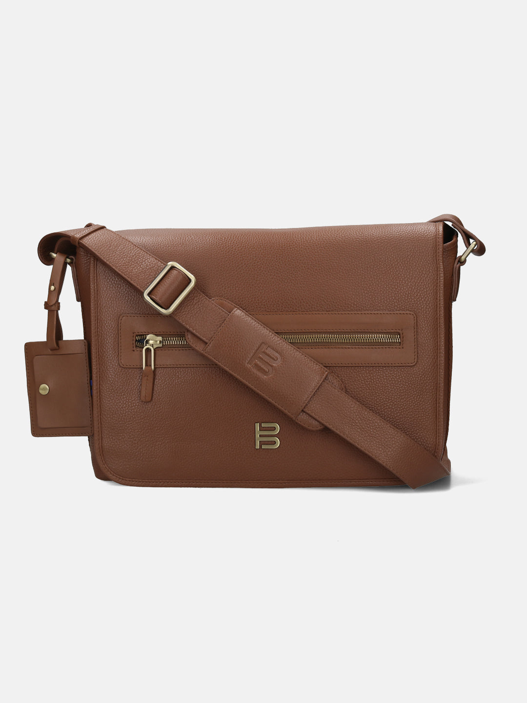 BAGATT Light Brown Wax Leather Messenger Bag