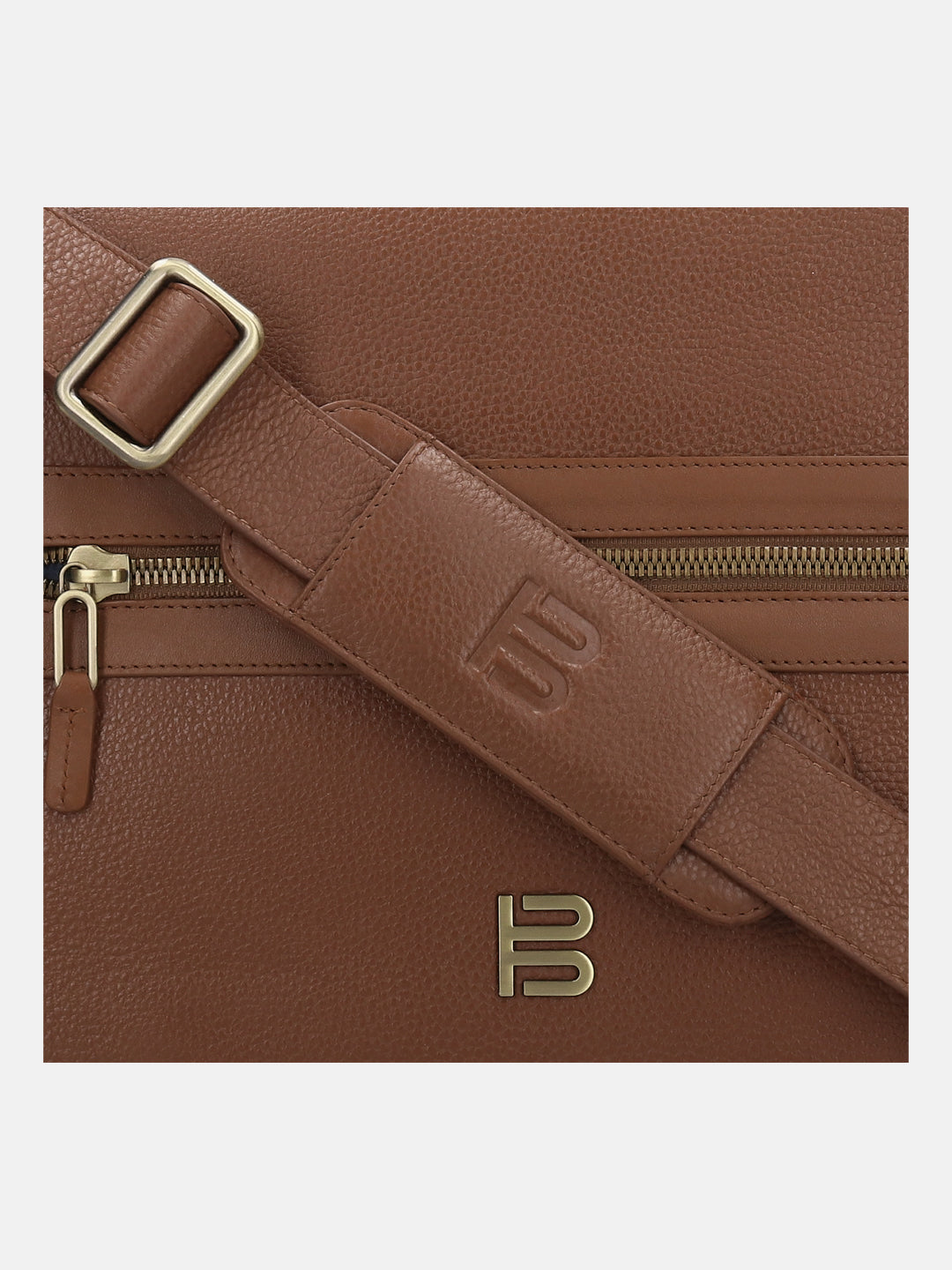 BAGATT Light Brown Wax Leather Messenger Bag