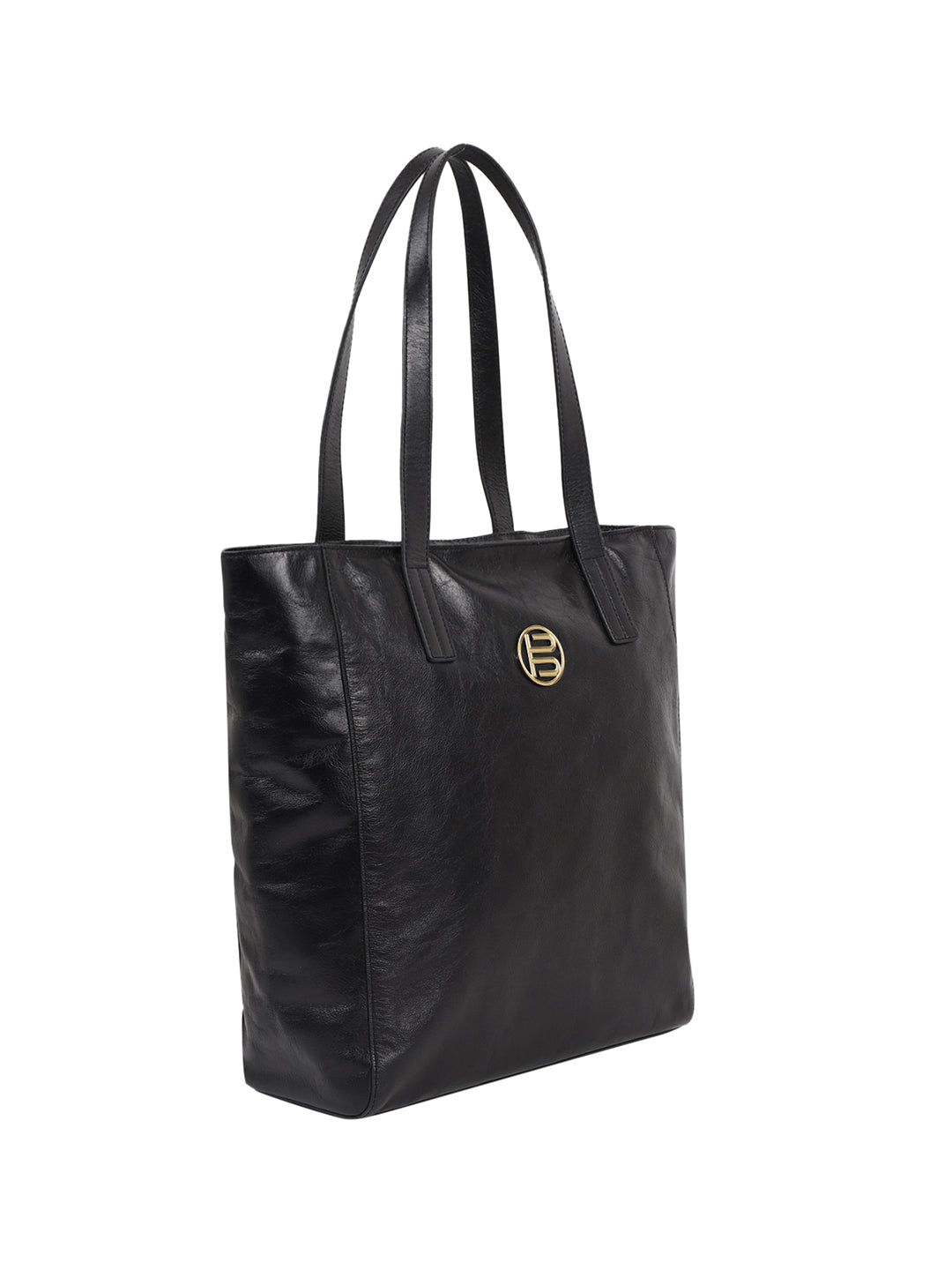 Veneto Black Leather Tote Bag
