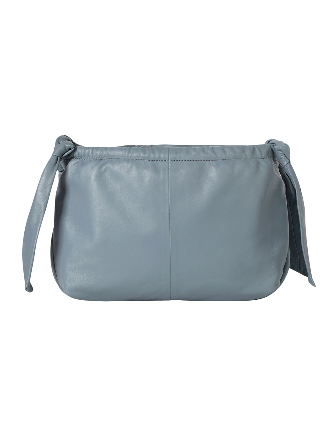 Solza Blue Leather Knotted Shoulder Bag