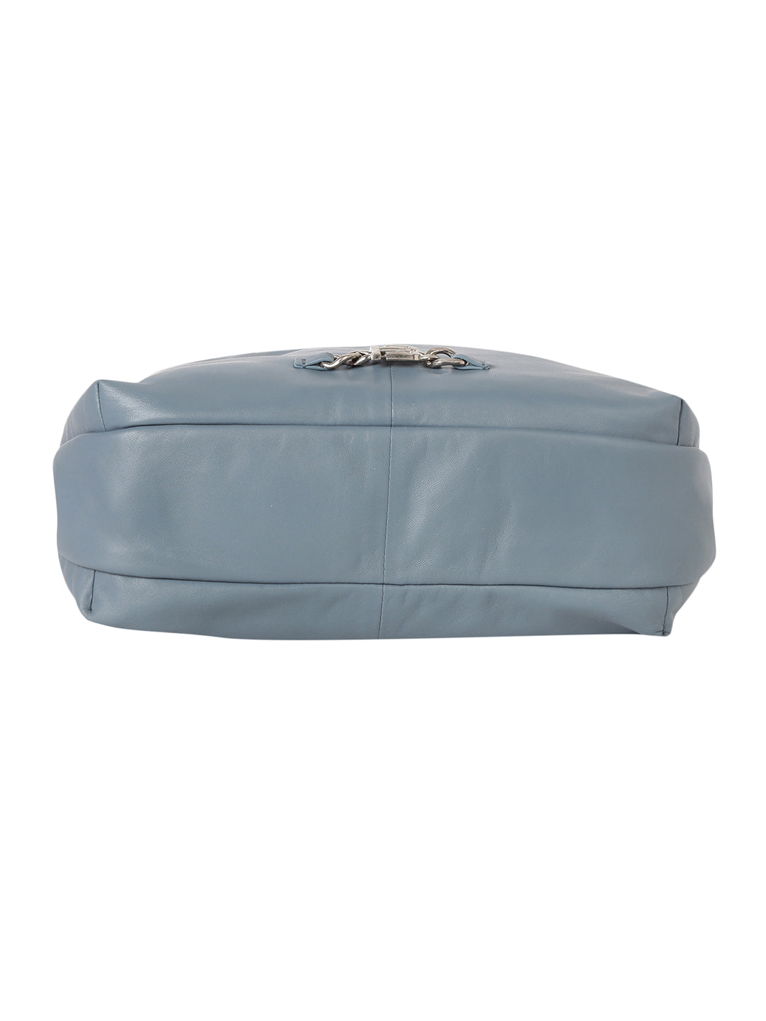 Solza Blue Leather Knotted Shoulder Bag