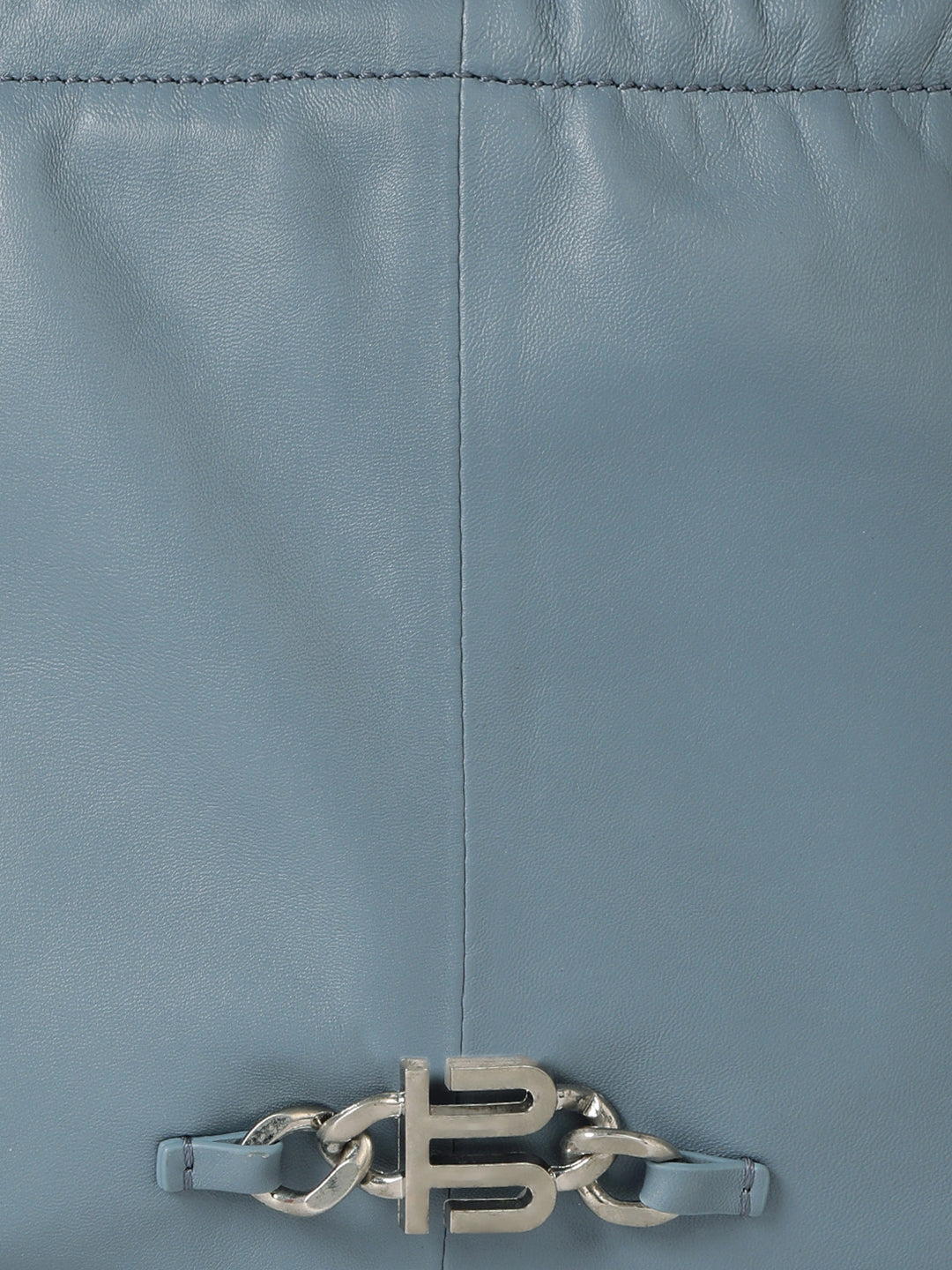 Solza Blue Leather Knotted Shoulder Bag