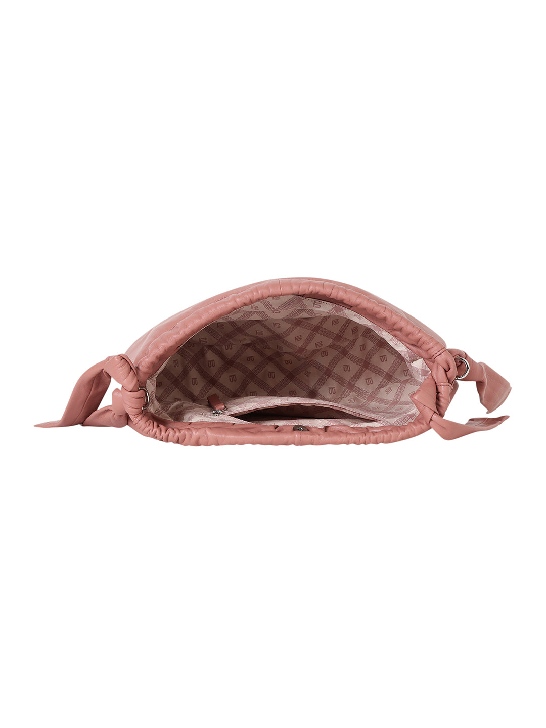 Solza Pink Leather Knotted Shoulder Bag