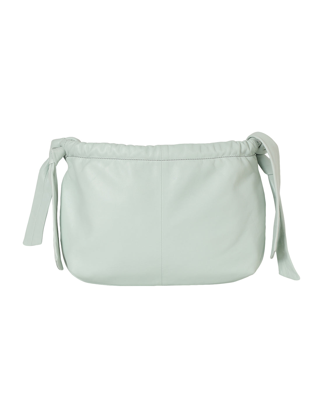 Solza Light Blue Leather Knotted Shoulder Bag