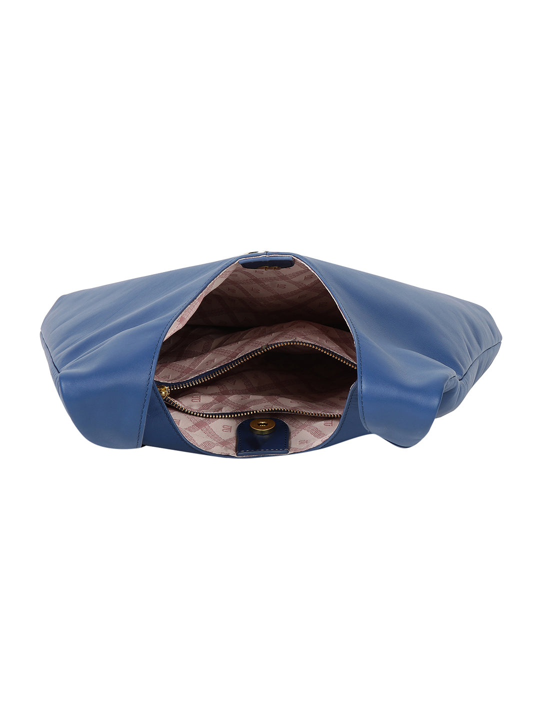 Solomeo Dark Blue Leather Hobo Bag