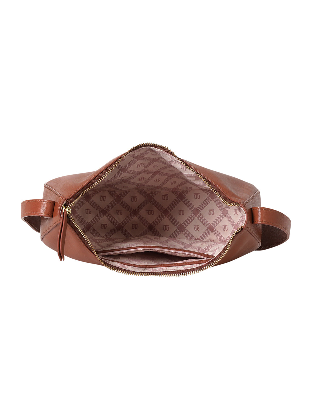 Bretna Brown Leather Weaved Shoulder Bag
