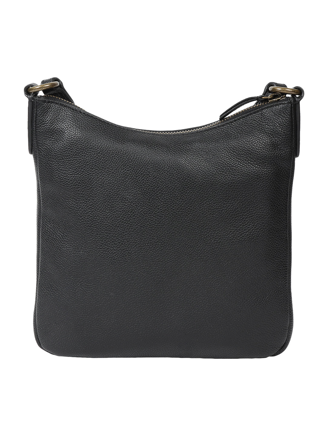 Campania Black Leather Cross Body Messenger Bag