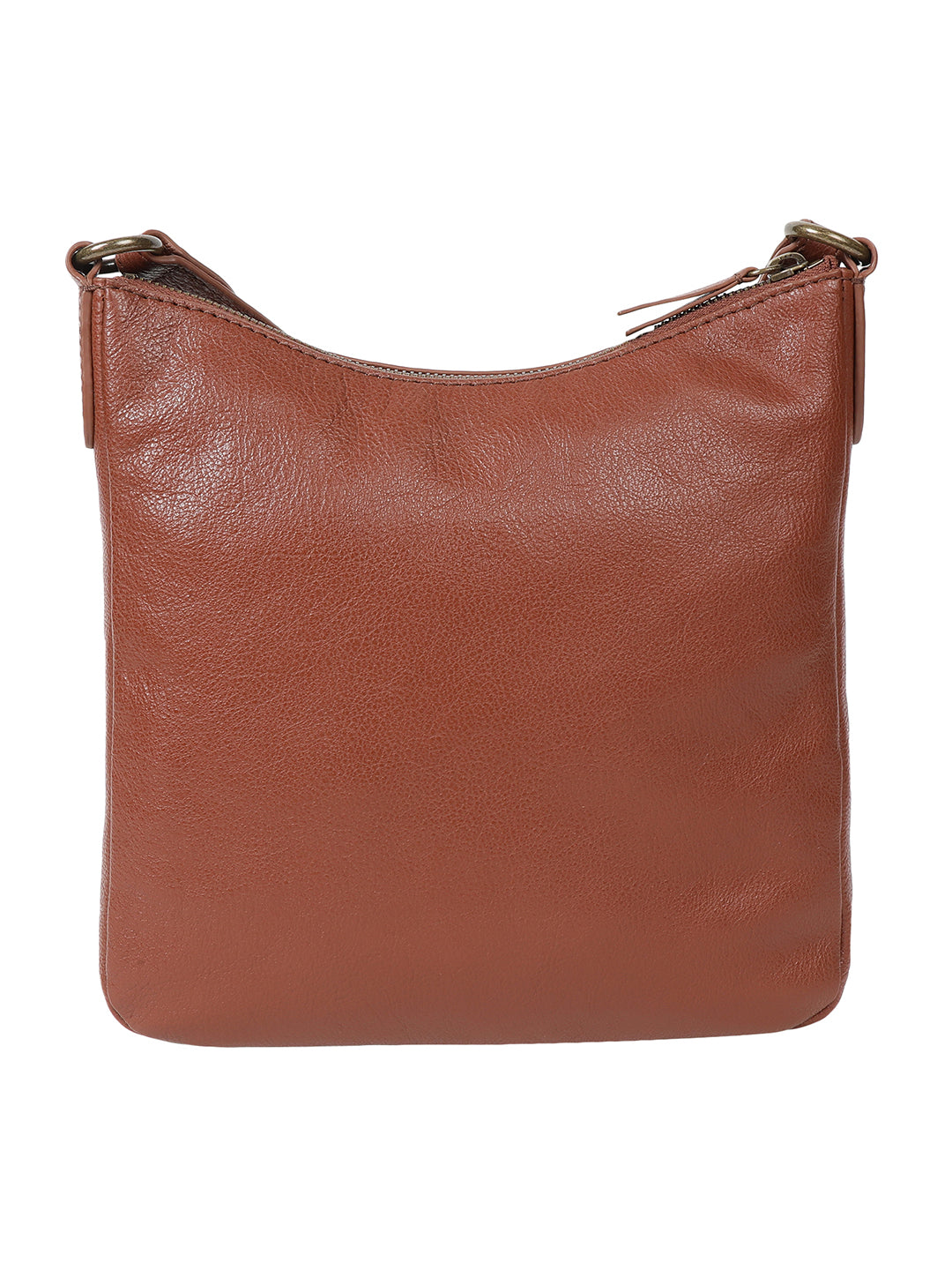 Campania Cognac Leather Cross Body Messenger Bag