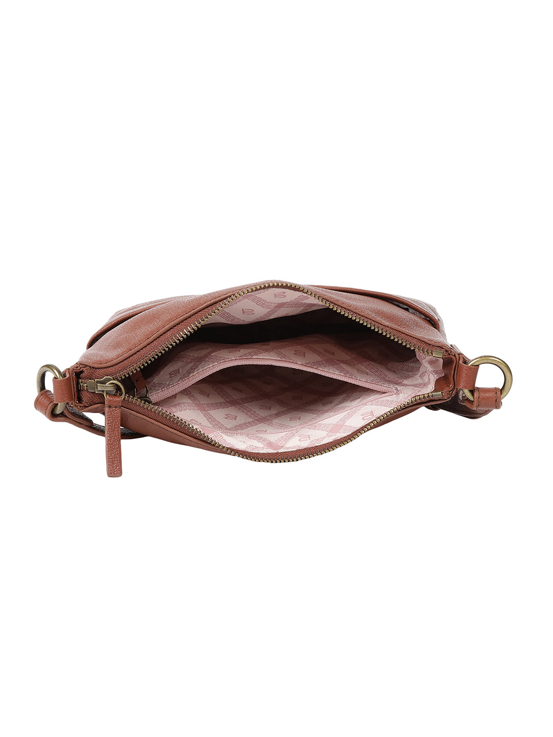 Campania Cognac Leather Cross Body Messenger Bag
