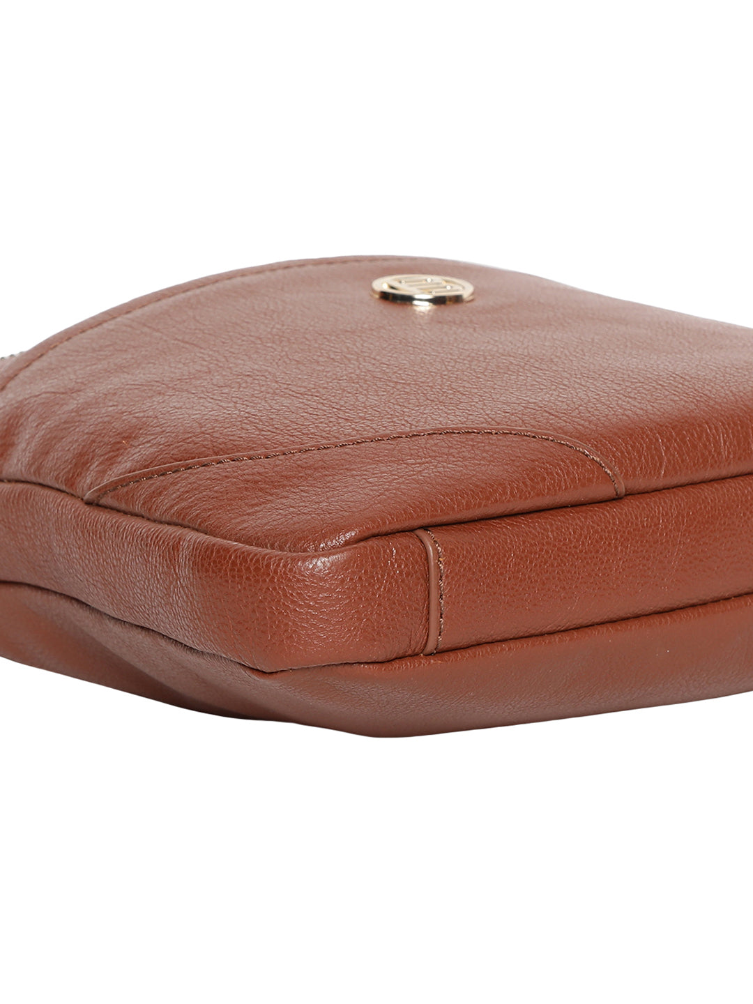 Campania Cognac Leather Cross Body Messenger Bag