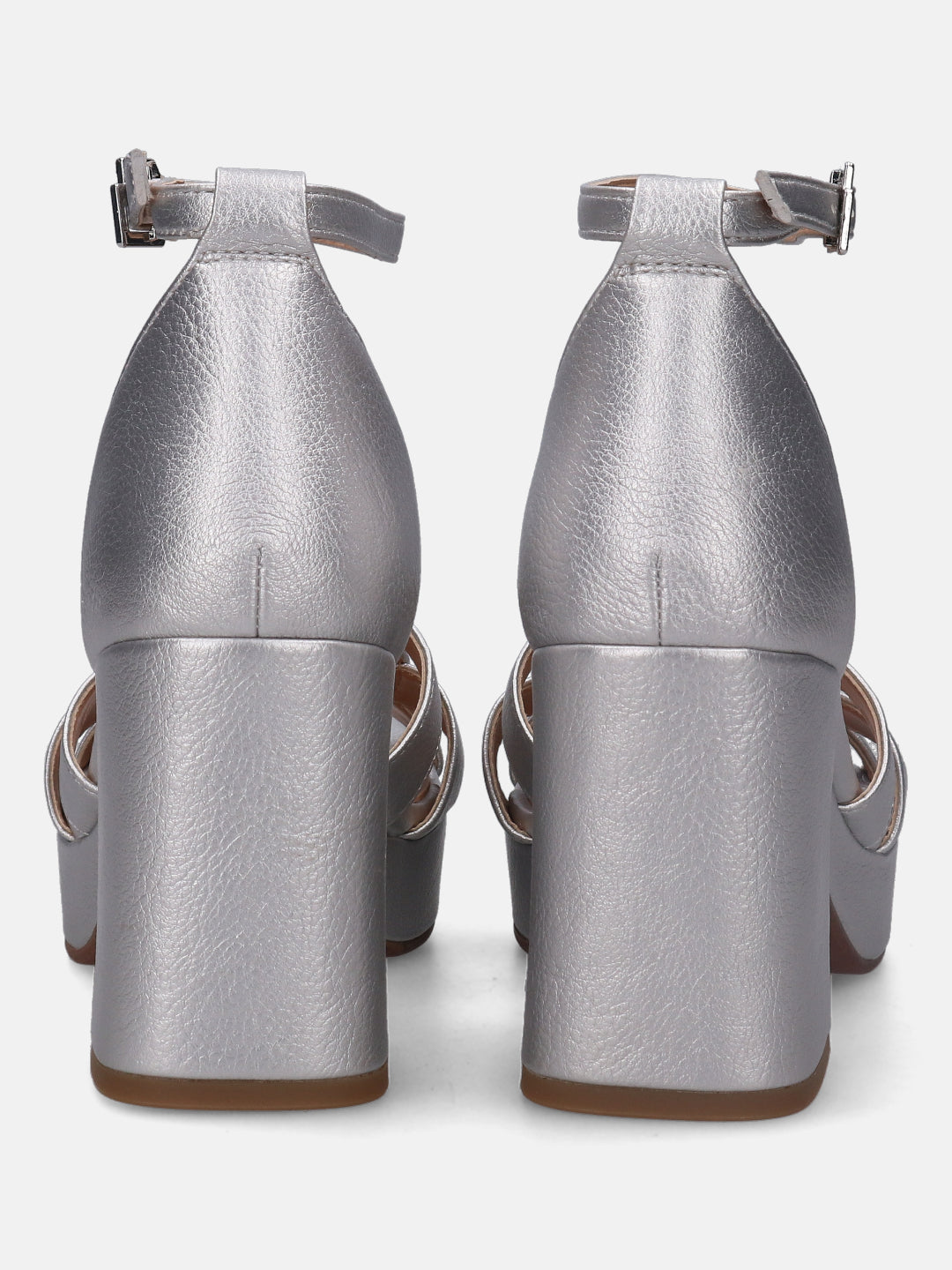 Cesena Metallics Silver Block Heels - BAGATT