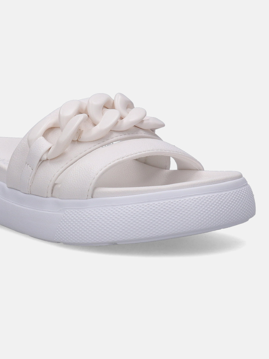 Dalia White Flatform Sandals - BAGATT