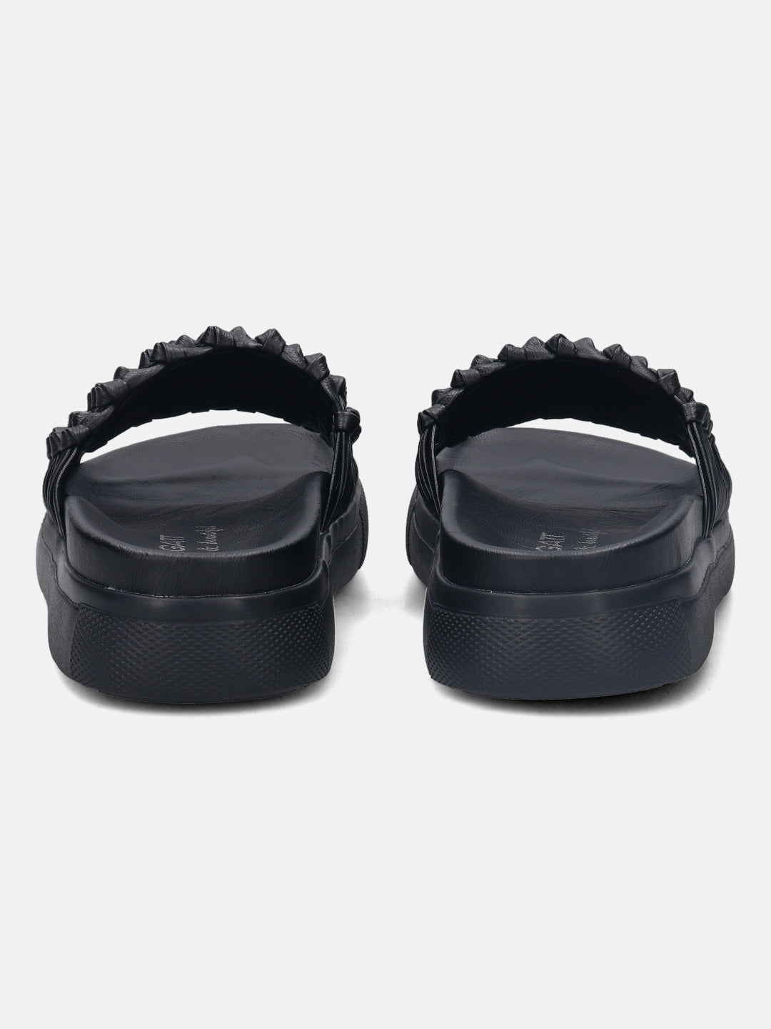 Dalia Black Flatform Sandals - BAGATT