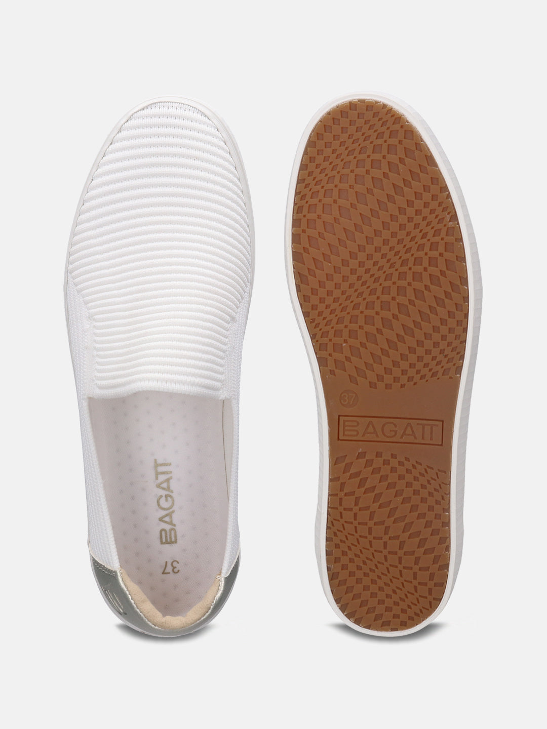 Level White & Silver Casual Loafers - BAGATT