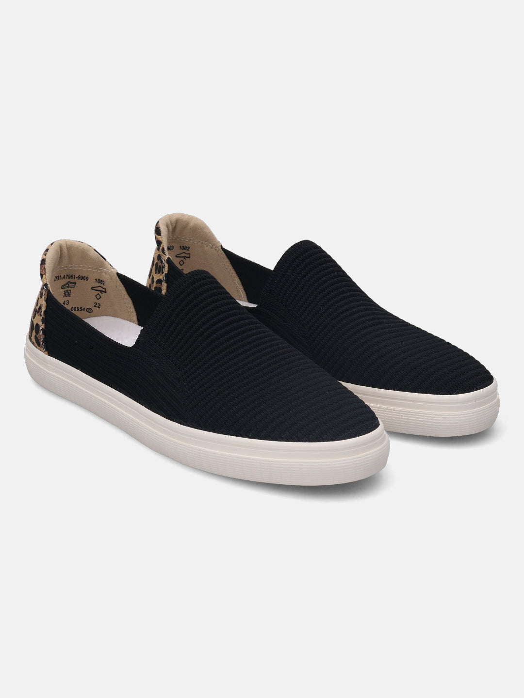 Level Black Animal Print Casual Loafers - BAGATT
