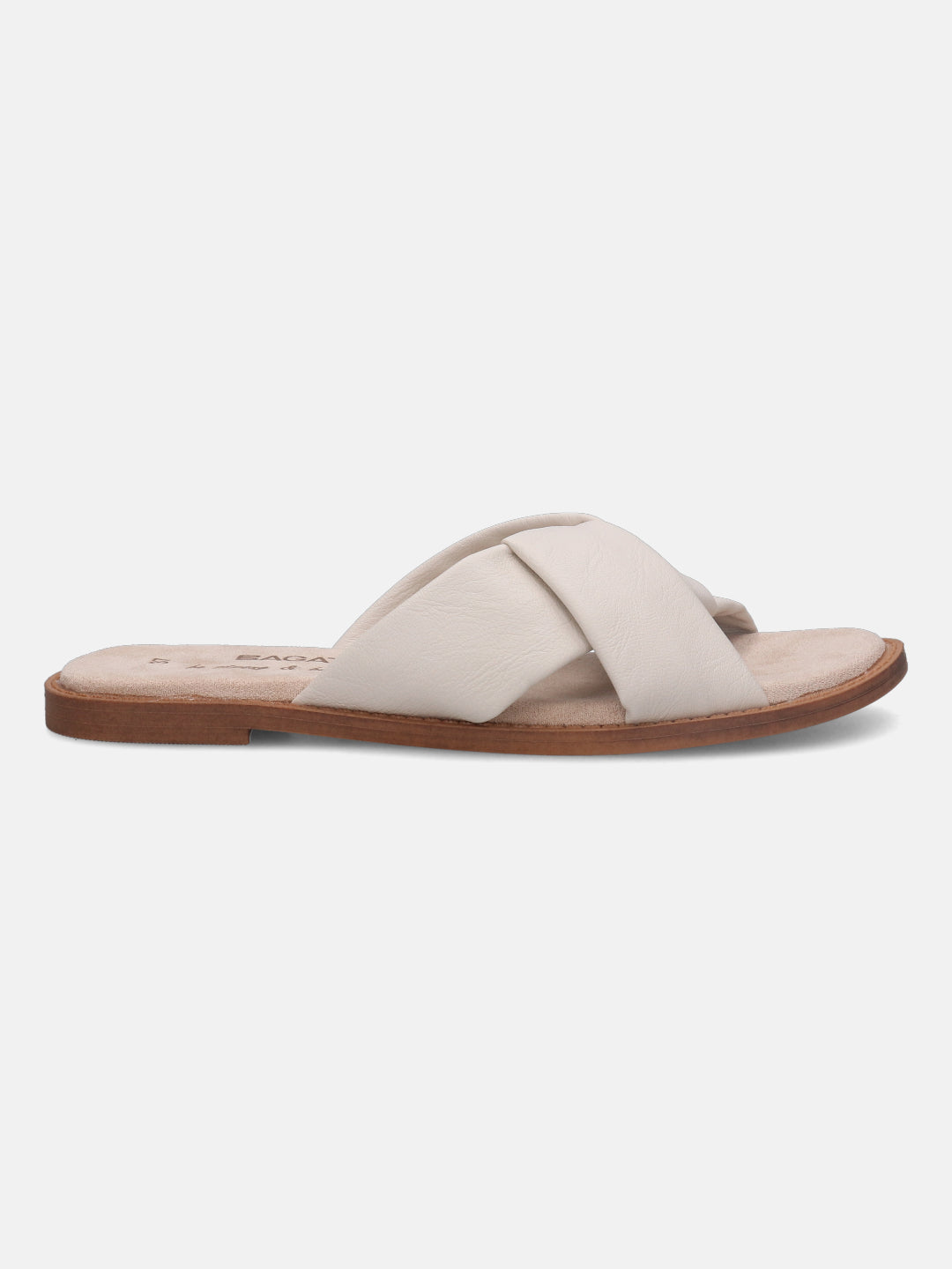 Goldy Beige Flat Sandals - BAGATT