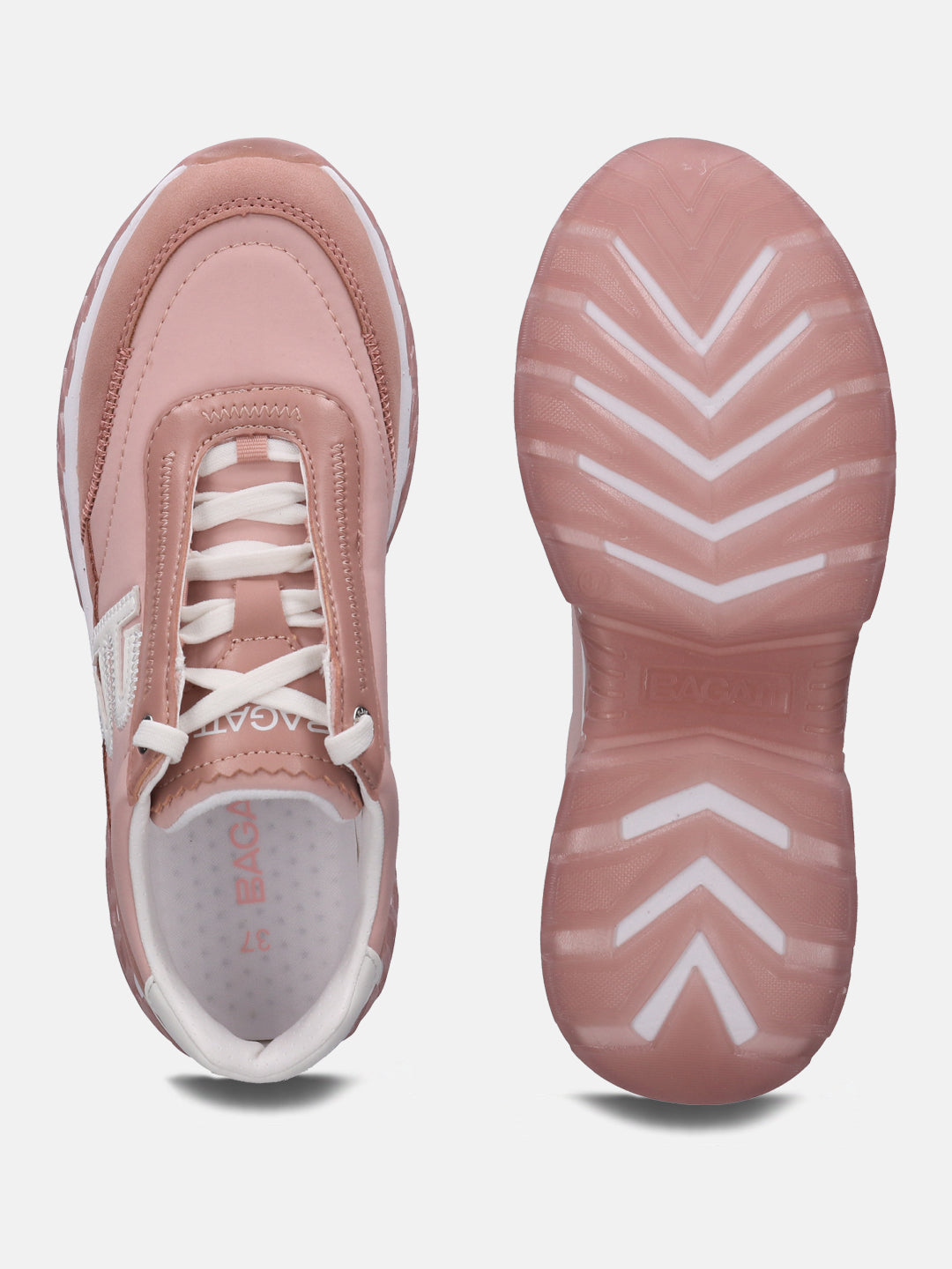 Chi Nude Pink & White Chunky Sneakers - BAGATT